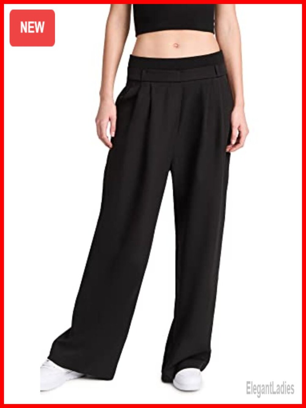 Schiffer Wide Leg Pleated Front Casual Pants Lightweight Stretch Suiting